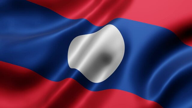 3d rendering of a National Laos flag waving in a looping motion