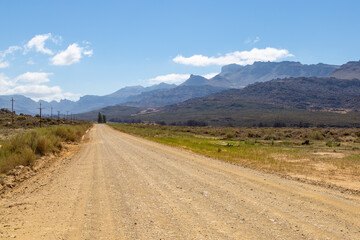 Fototapeta na wymiar Gravel Road in the Cederberg Mountains south of Clanwilliam in the Western Cape of South Africa