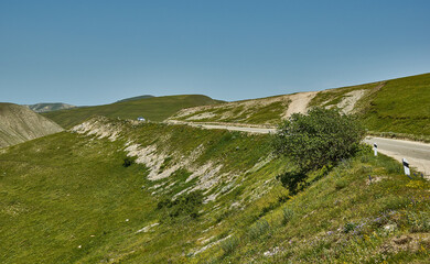 Fototapeta na wymiar Winding road in the Dagestan Mountains