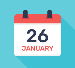 January 26 calendar icon including day of month.