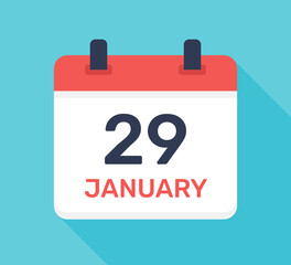 Day 29 January calendar icon