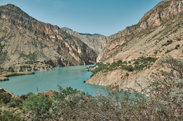 Obraz na płótnie Canvas Gergebil reservoir Dagestan, Russia