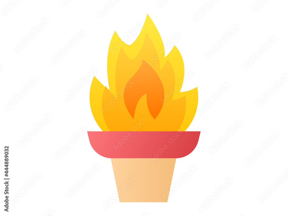 Poster torch fire olympic single isolated icon with smooth style