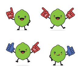 cute lime cartoon character