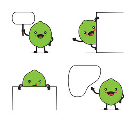cute lime cartoon character