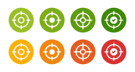 Target icon set, aim, focus vector design. Shooting target symbol collection