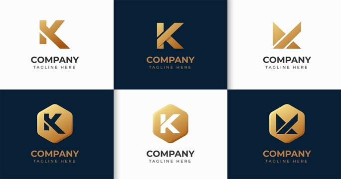 Set of creative letter K logo design template collection