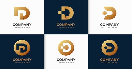 Set of creative letter D logo design template collection