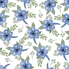 Obraz premium seamless pattern of blue flower for fabric design