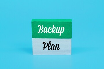 colored cubes with the word backup plan. business concept