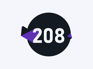 Number 208 logo icon design vector image