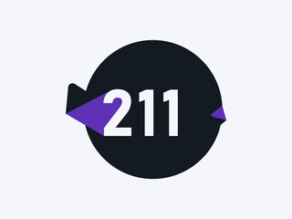 Number 211 logo icon design vector image