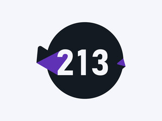 Number 213 logo icon design vector image