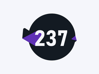 Number 237 logo icon design vector image