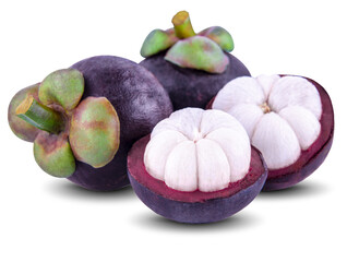 mangosteen isolated on white background