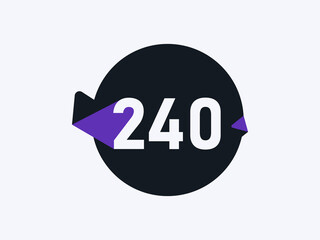 Number 240 logo icon design vector image