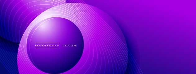 Gradient circles with shadows. Vector techno abstract background. Modern overlapping forms wallpaper background, design template