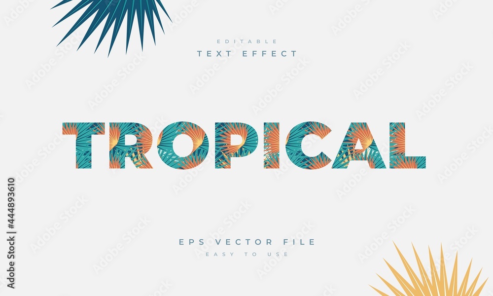 Sticker tropical editable text effect