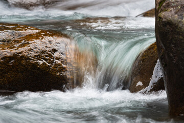 Waterfalls tumbling down the rocks