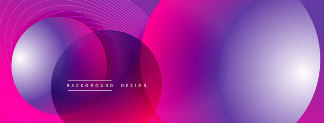 Gradient circles with shadows. Vector techno abstract background. Modern overlapping forms wallpaper background, design template