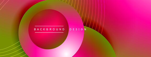 Gradient circles with shadows. Vector techno abstract background. Modern overlapping forms wallpaper background, design template