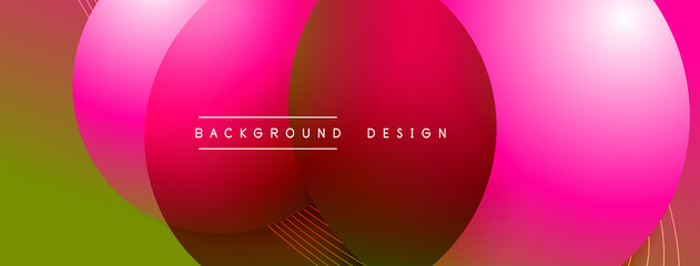 Gradient circles with shadows. Vector techno abstract background. Modern overlapping forms wallpaper background, design template