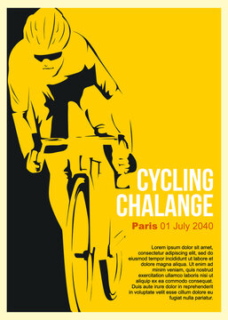 cycling challange poster template vector illustration