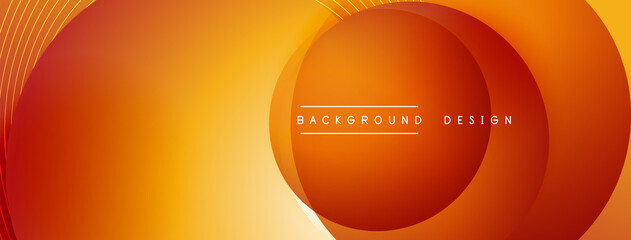 Gradient circles with shadows. Vector techno abstract background. Modern overlapping forms wallpaper background, design template