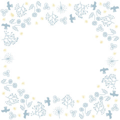 青と黄色の北欧フレーム