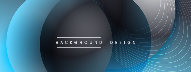 Gradient circles with shadows. Vector techno abstract background. Modern overlapping forms wallpaper background, design template