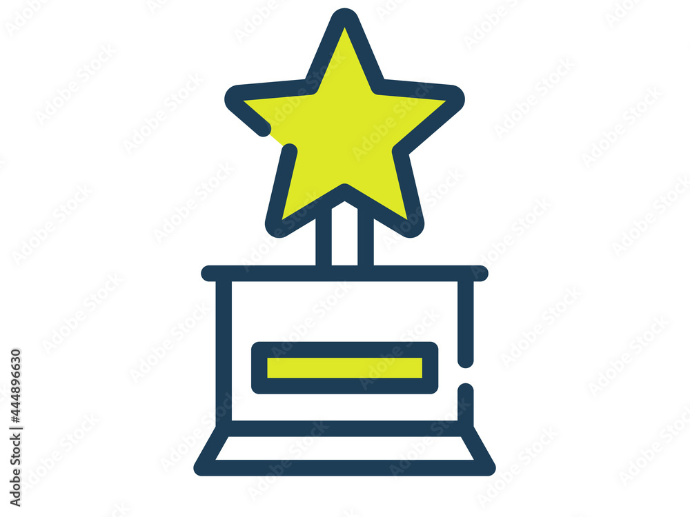 Poster appreciation winner single isolated icon with dash or dashed line style