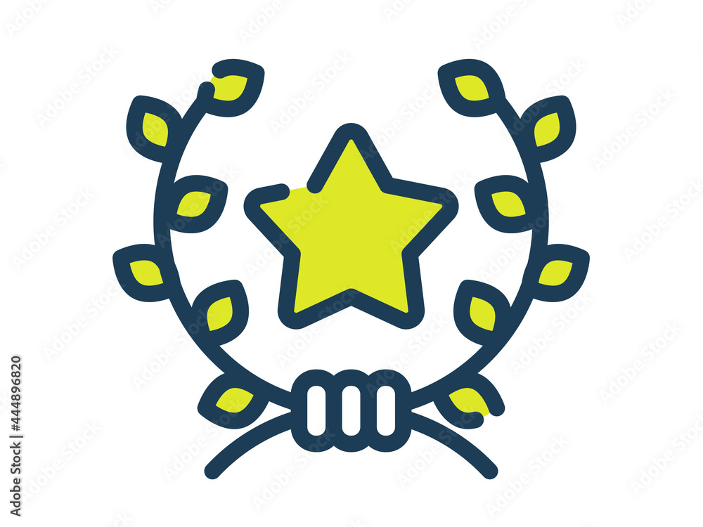 Aufkleber wreath quality single isolated icon with dash or dashed line style