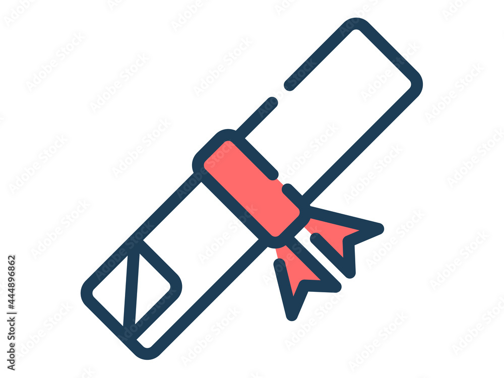 Poster graduate certificate single isolated icon with dash or dashed line style