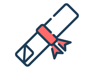 graduate certificate single isolated icon with dash or dashed line style