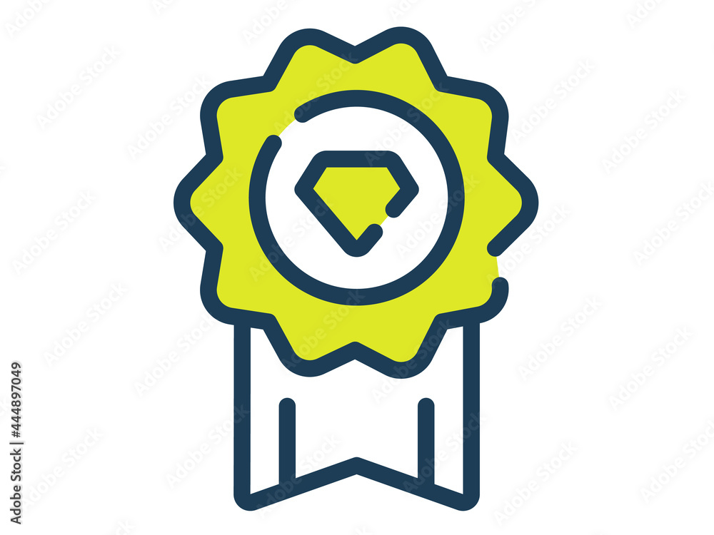 Aufkleber quality badge premium single isolated icon with dash or dashed line style