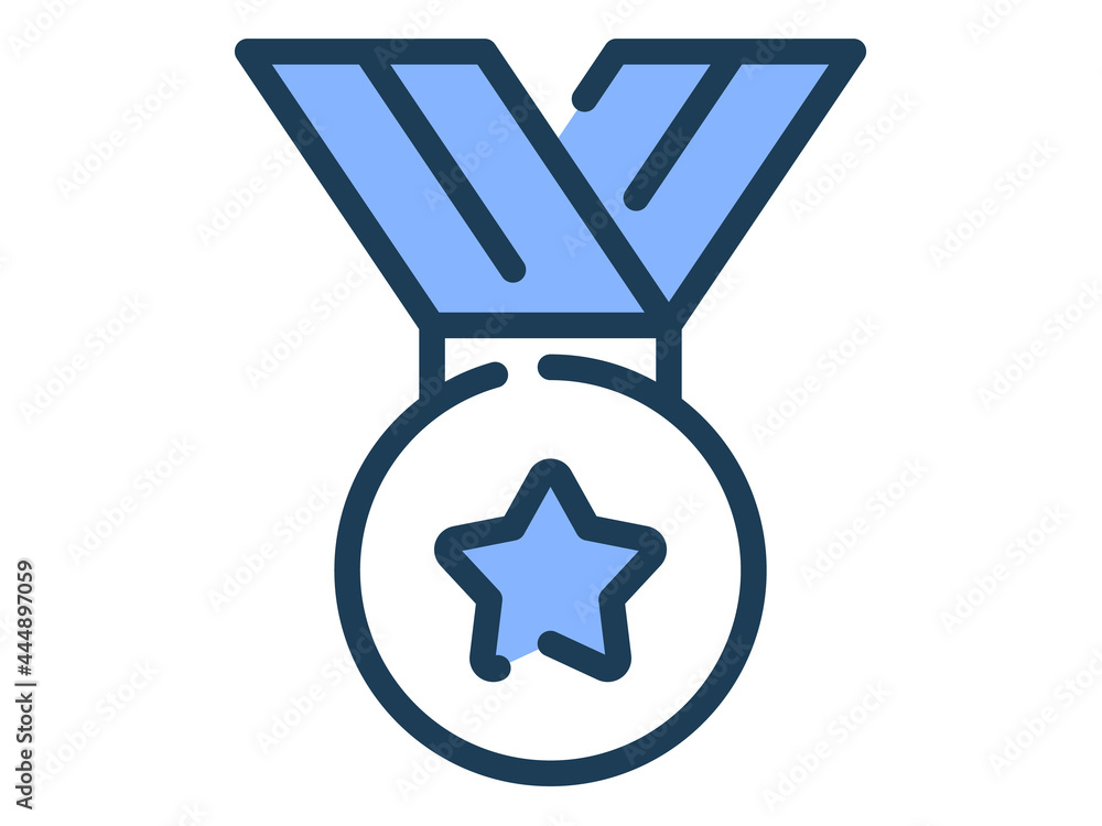 Poster medal prize single isolated icon with dash or dashed line style