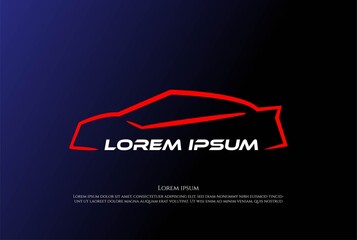 Simple Minimalist Car for Garage Workshop Rent or Car Insurance Logo Design Vector