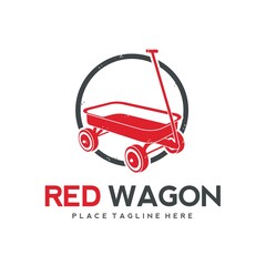 Wagon Trolley Red Logo Design Vector Image - obrazy, fototapety, plakaty