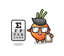 Illustration of carrot mascot as an ophthalmology