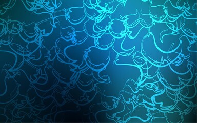 Dark BLUE vector pattern with fresh peppers. Decorative shining illustration with peppers on abstract template. Pattern for ad, booklets, leaflets of restaurants.