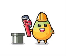 Character Illustration of papaya as a plumber