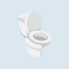 Illustration symbol of toilet with shadow detail flat design art vector