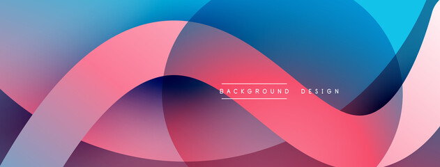 Abstract overlapping lines and circles geometric background with gradient colors