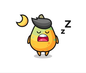 papaya character illustration sleeping at night