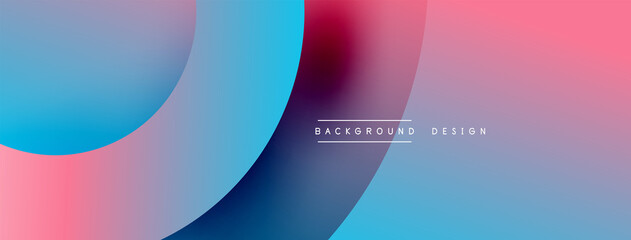 Abstract overlapping lines and circles geometric background with gradient colors