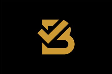 Letter B checklist outline logo design vector. Monogram B illustration design.
