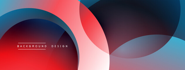 Abstract overlapping lines and circles geometric background with gradient colors