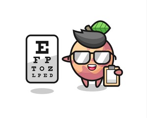 Illustration of pluot fruit mascot as an ophthalmology