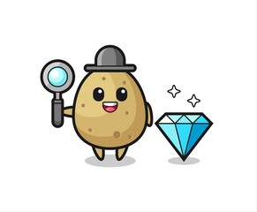 Illustration of potato character with a diamond
