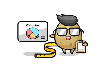 Fototapeta premium Illustration of potato mascot as a dietitian